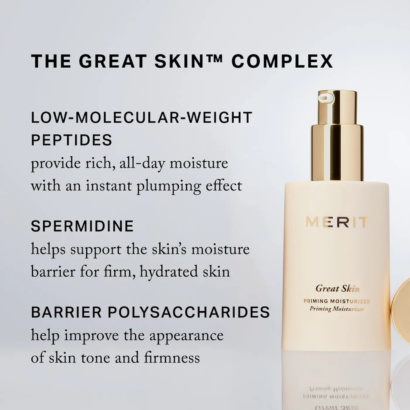 MERIT  Great Skin Priming And Firming Moisturizer With Peptides And Hyaluronic Acid