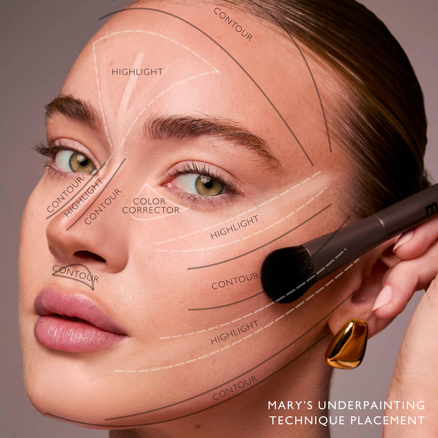 m.ph by Mary Phillips Underpainting Face Highlight & Contour Palette - Medium