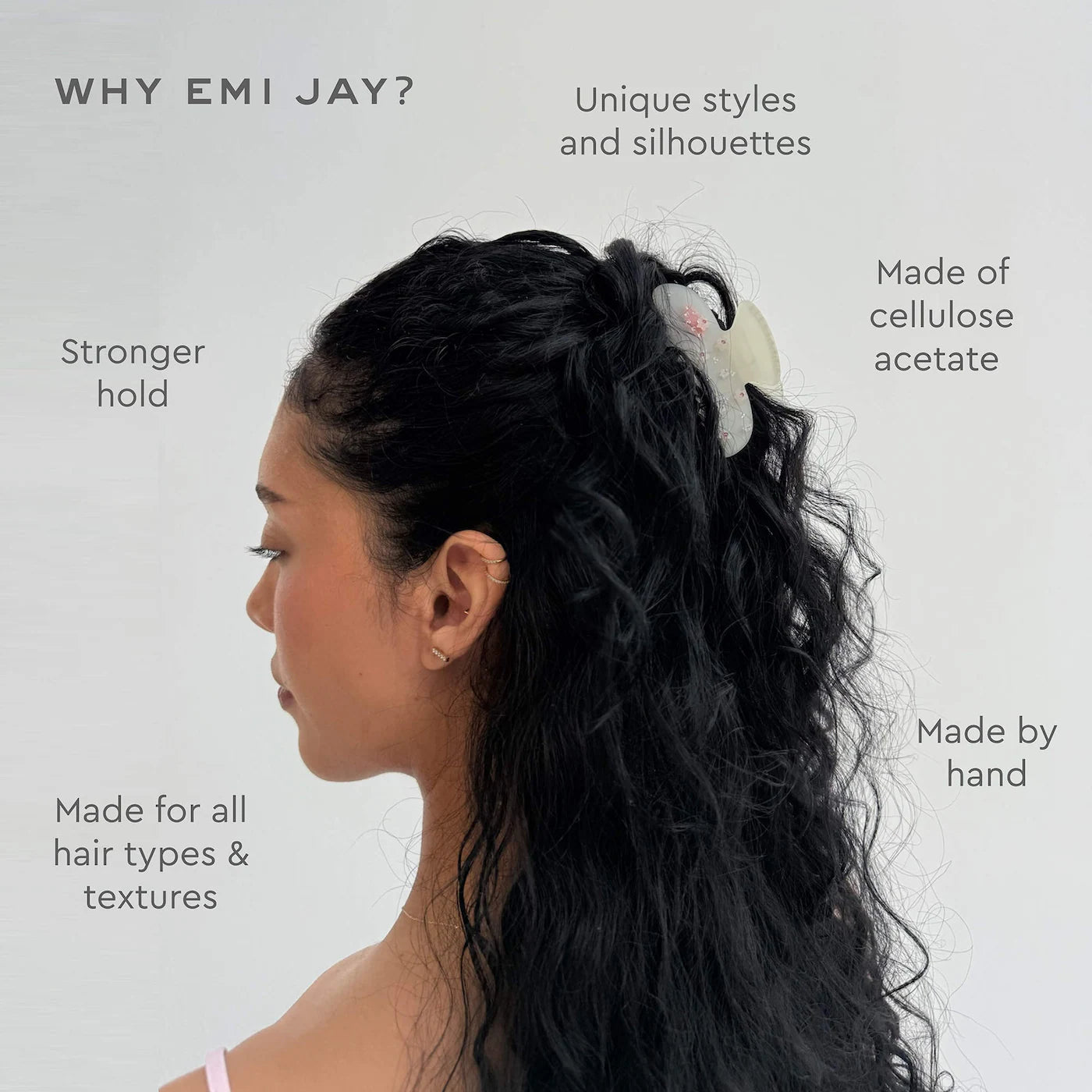 *Limited Edition* Emi Jay Sweetheart Hair Claw Clip in Cloud Kiss